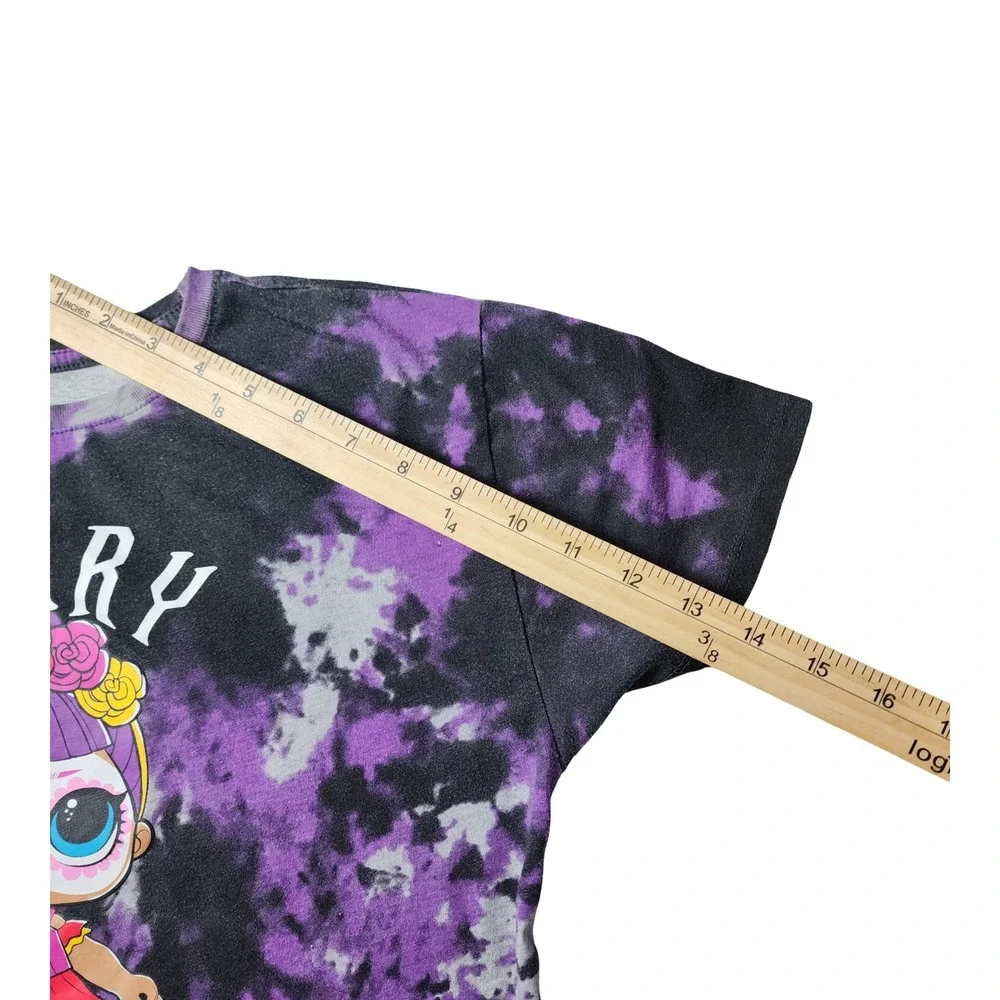 LOL Surprise Girls Scary Fabulous Tie Dye T-Shirt Purple Black‎ Size L 10/12